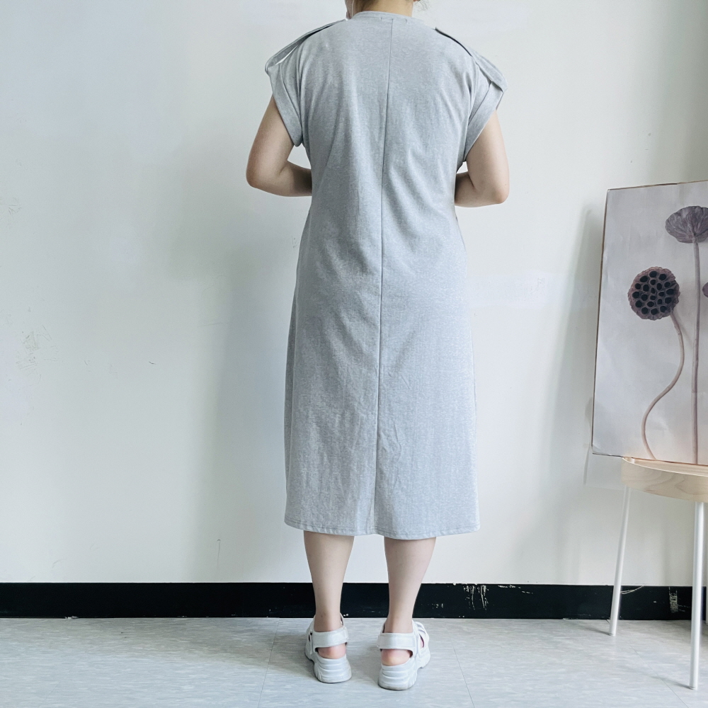 캡소매원피스 비죠 편한 시원한 반팔 롱원피스 이미지 6