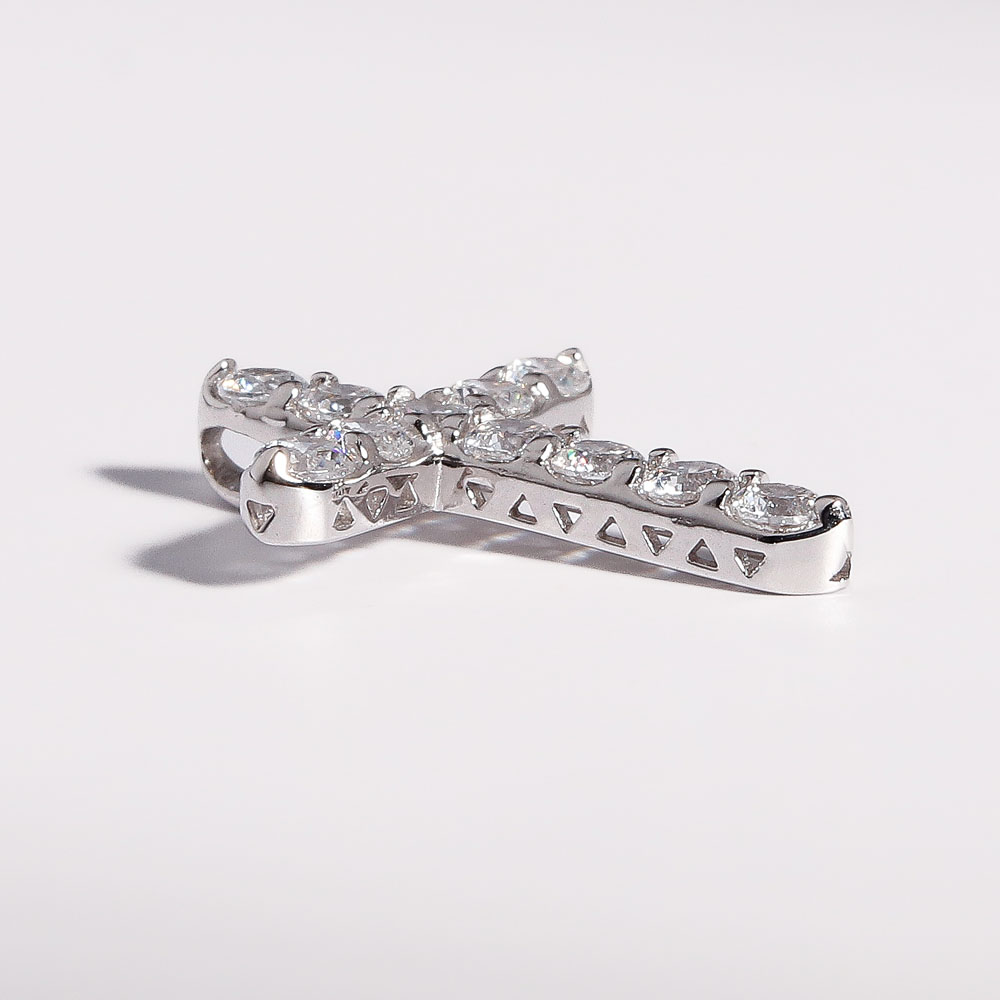 2.5mm 랩 다이아 모이사나이트 미레브 십자가 목걸이 펜던트 이미지 8