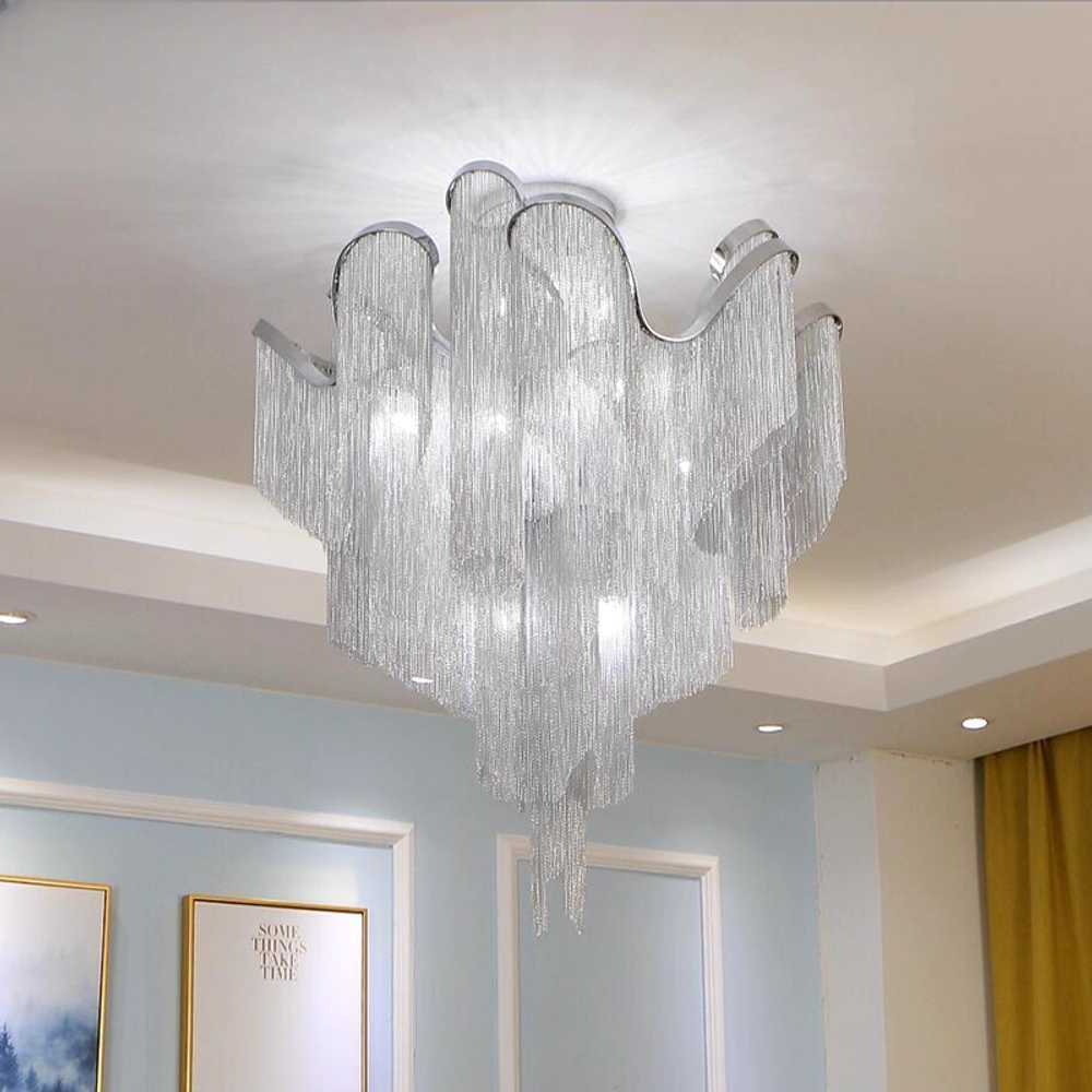 인테리어 조명 샹들리에 북유럽풍 엔틱 포인트 디자인 실버 60CM (12W) - 상세 이미지 5