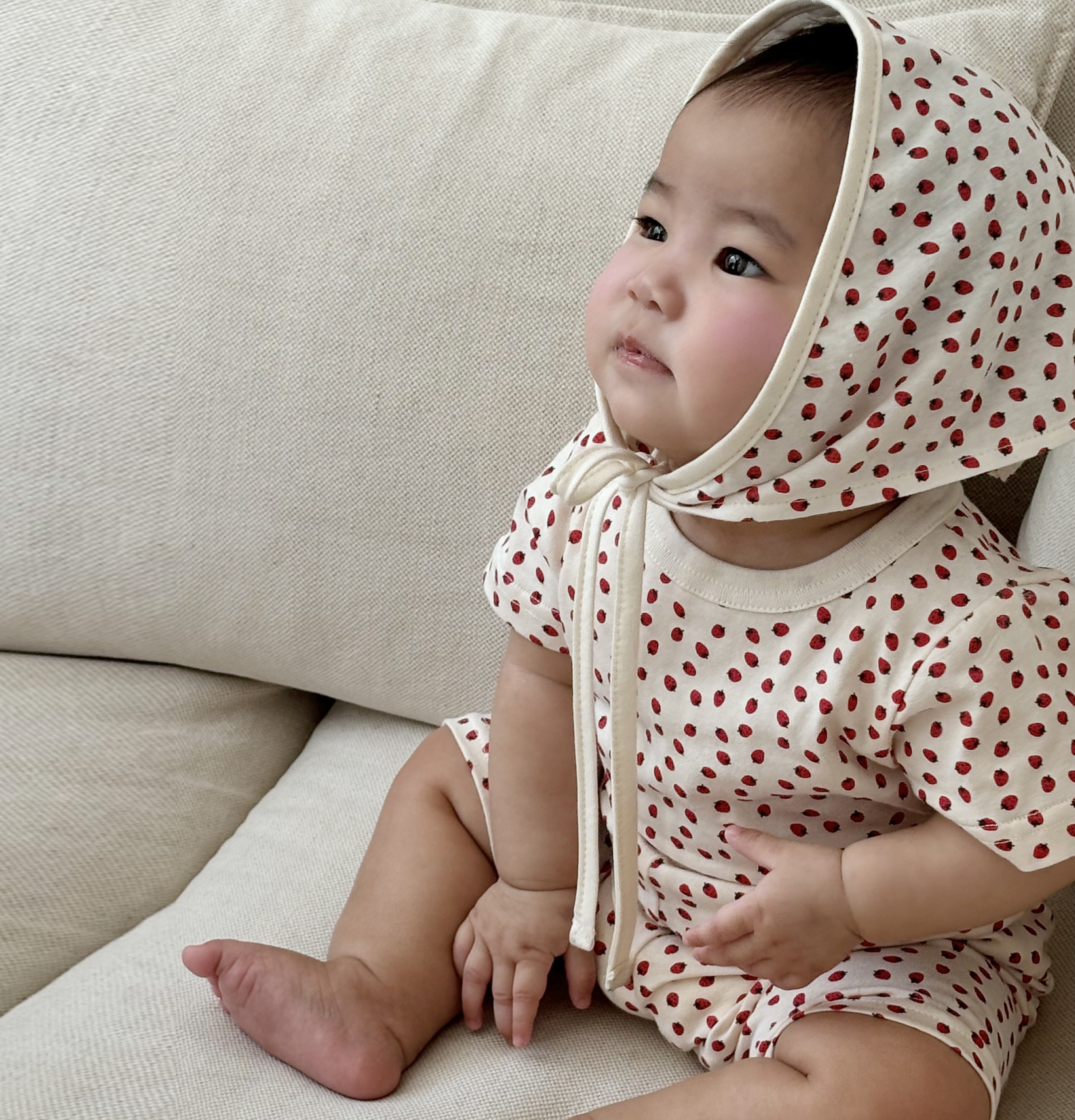 [바니블라썸] 아기내복 봄 여름 7부 반팔 아기실내복 아기옷 신생아 유아내의 다이노