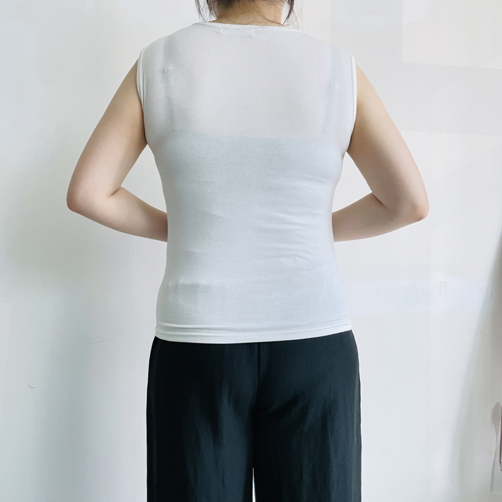 스퀘어넥 이너나시 레이어드나시 탑 여성 민소매 탱크탑 이미지 6