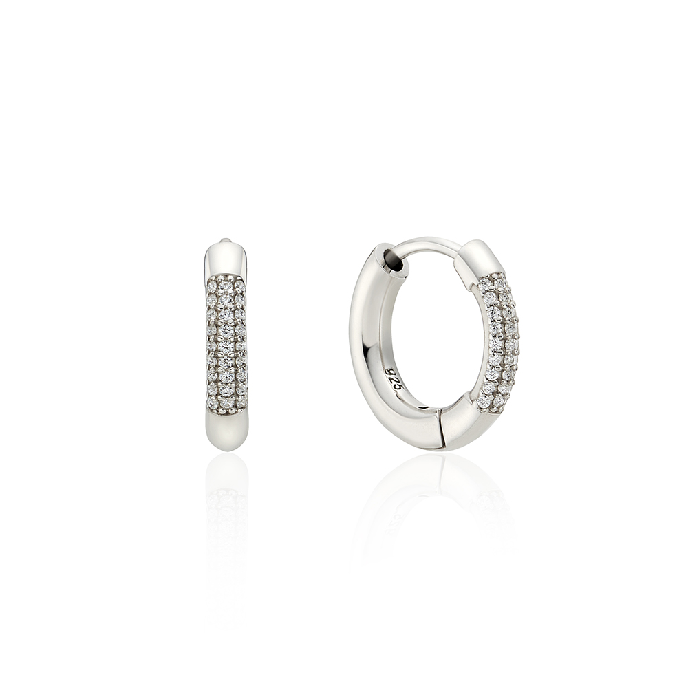 [바이이에르] Pave one touch earrings (Silver) BH7E40702W9XXX - 상세 이미지 2
