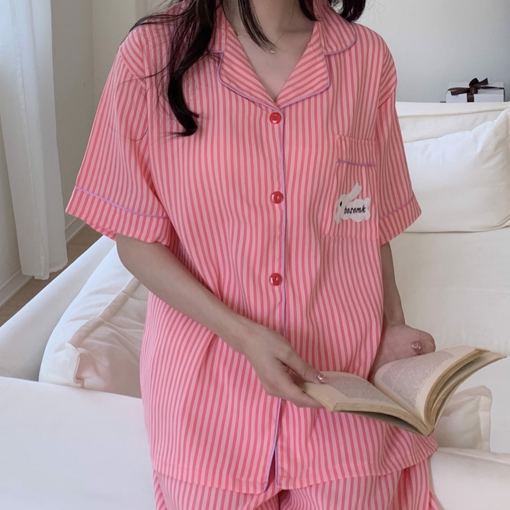 파자마파티 여름잠옷세트 수유잠옷 귀여운 반팔 반바지 토끼 홈웨어 이미지 8