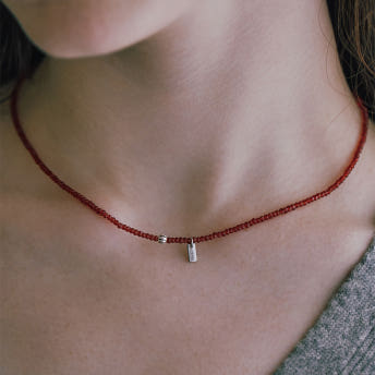 [바이이에르] Pumpkin beads necklace red (Red) BH7N4A722WB450 - 상세 이미지 5
