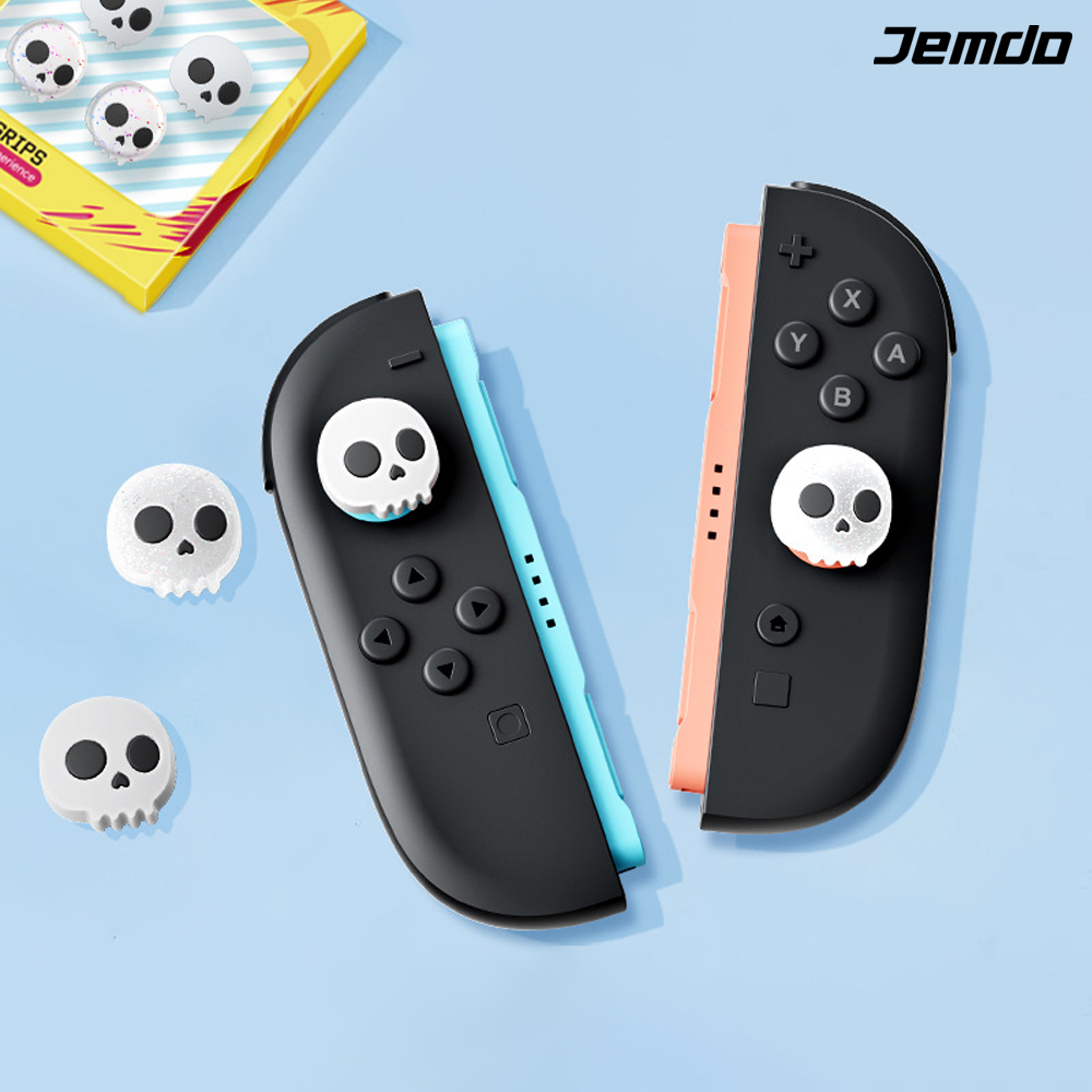 닌텐도 스위치2 조이콘 스틱커버 JEMDO 해골 4P세트 프로콘2 호환 - 상세 이미지 3