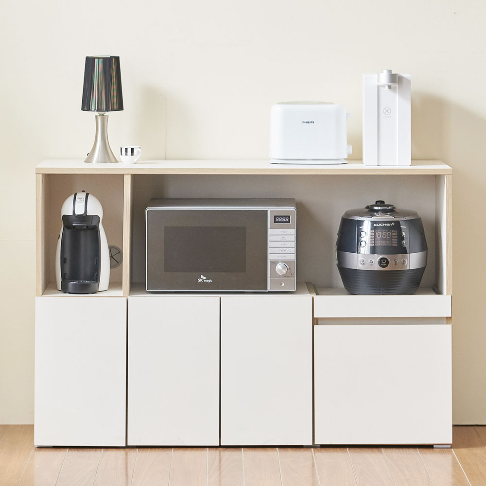 피트 1200 주방 전자 렌지대 밥솥 다이 조리대 밥통 수납장 렌지장