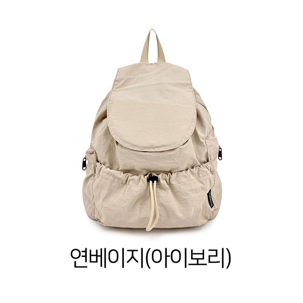 가벼운 스트링 조리 백팩 대학생 여대생 백팩 엄마 나들이 외출 경량 여행 등에메는가방 - 상세 이미지 5