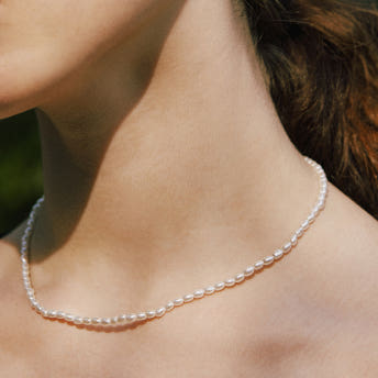 [바이이에르] Macaroon rice pearl  necklace 4mm (Silver) BH7N4A724WB400 - 상세 이미지 4