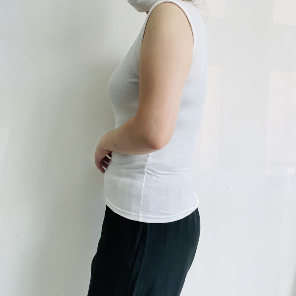 스퀘어넥 이너나시 레이어드나시 탑 여성 민소매 탱크탑 - 상세 이미지 5