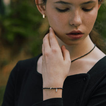 [바이이에르] Pumpkin beads necklace (Black) BH7N4A720WB450 - 상세 이미지 3