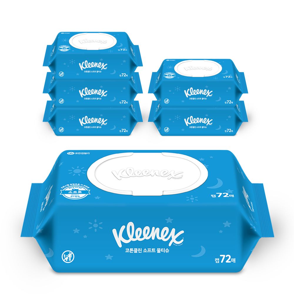 크리넥스 코튼클린 소프트 72매 6팩