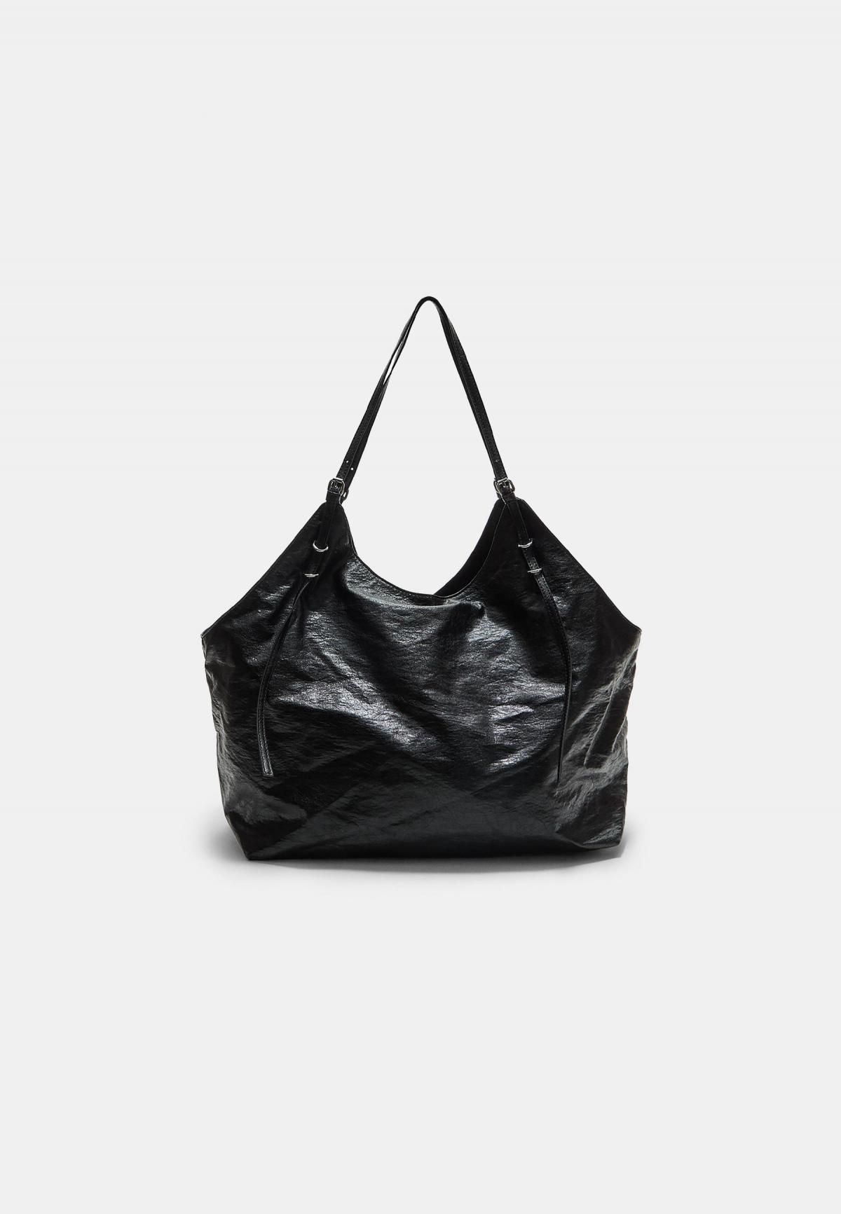 스트라디바리우스 블랙 링 디테일 토트백 3603/901 BLACK - 상세 이미지 2