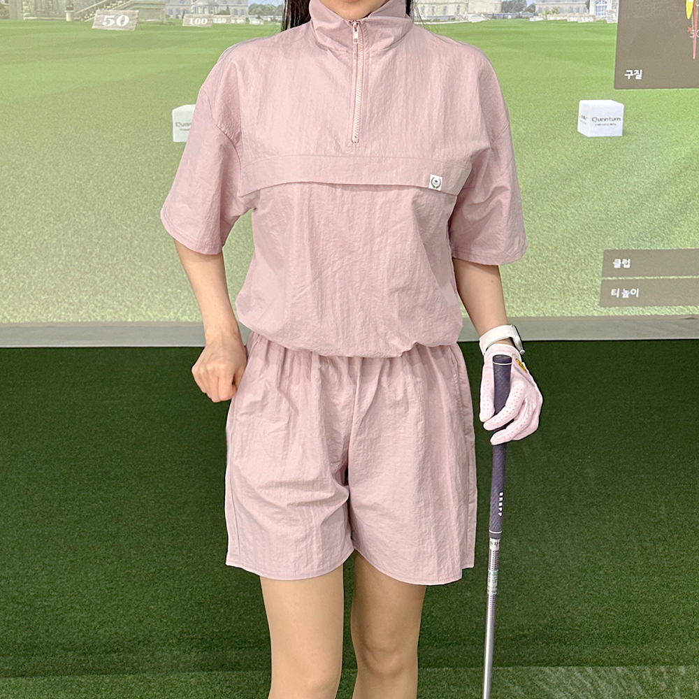 골프아노락 여성골프복 여성골프상의 세트 반팔 빅사이즈 - 메인 이미지