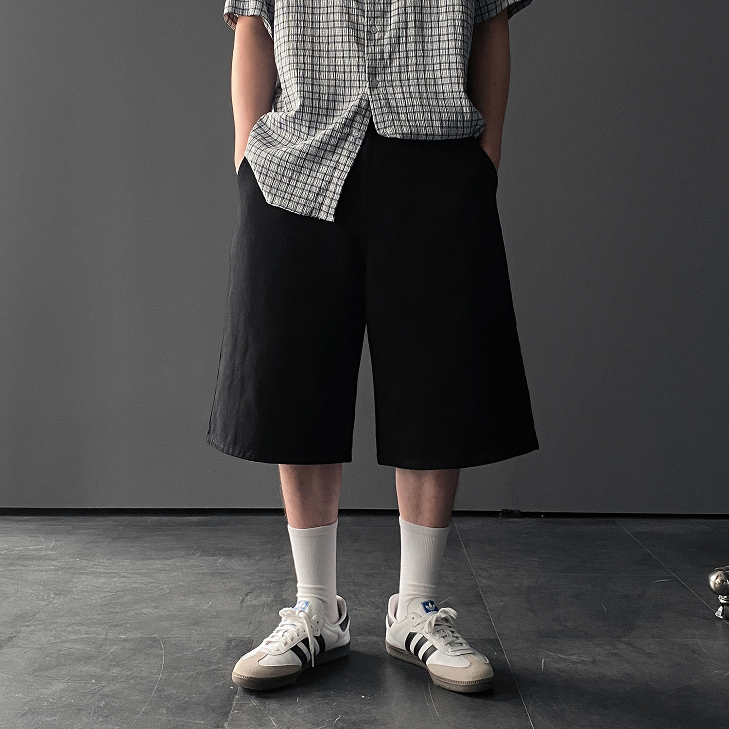 흰색반바지 흰반바지 남자버뮤다팬츠 7부바지 - 상세 이미지 3