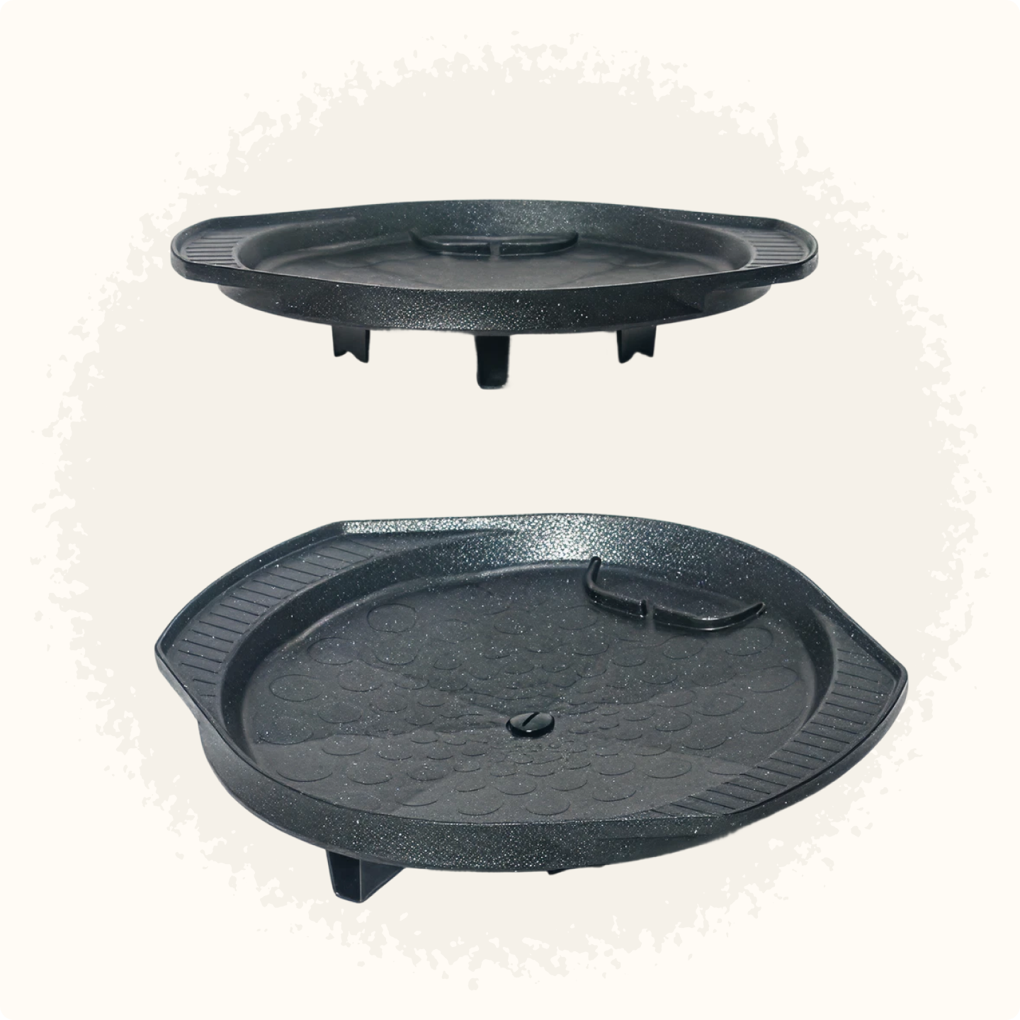 논스틱 4중 코팅 캠핑 그리들 고기 삼겹살 불판 33cm, 코팅 원형