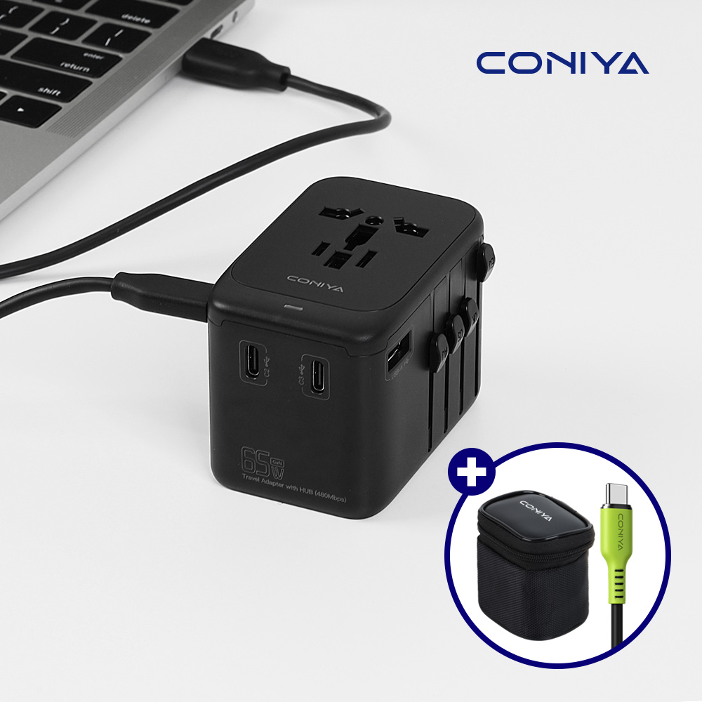 코니야 해외 여행용 멀티어댑터 PD65W GaN 고속충전 C타입 어댑터 누전차단 멀티탭 이미지 4
