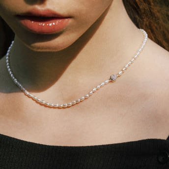 [바이이에르] Macaroon rice pearl  necklace 4mm (Silver) BH7N4A724WB400 - 상세 이미지 5