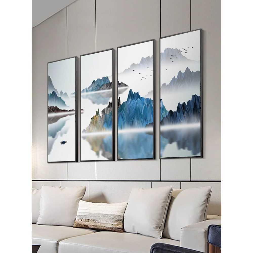 산수화 액자 캔버스 풍경 인테리어 물 폭포 벽걸이 산수화 A 세트 (30x90cm/4장) - 상세 이미지 3