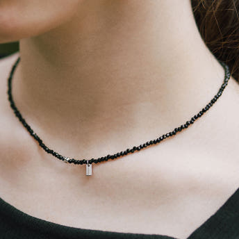 [바이이에르] Pumpkin beads necklace (Black) BH7N4A720WB450 - 상품 이미지
