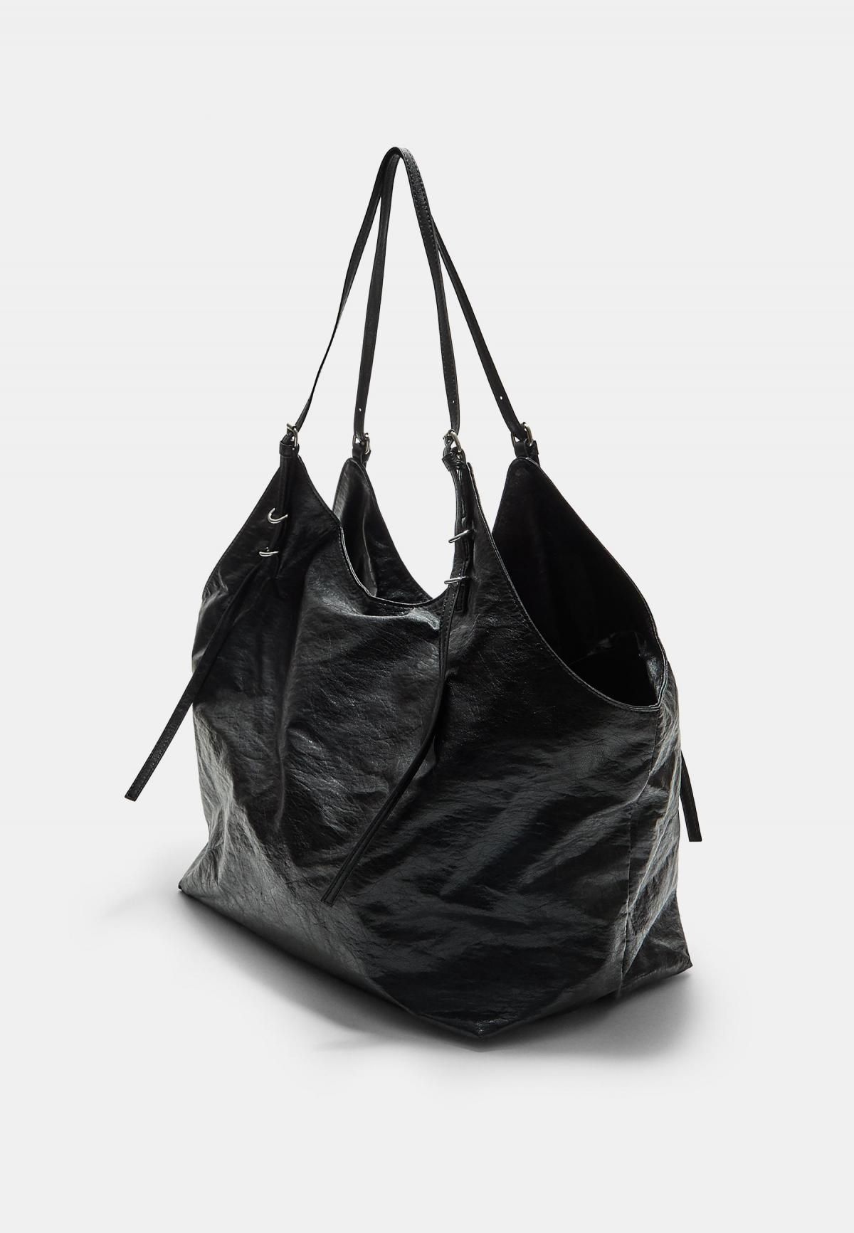 스트라디바리우스 블랙 링 디테일 토트백 3603/901 BLACK - 메인 이미지