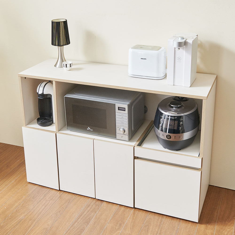 피트 1200 주방 전자 렌지대 밥솥 다이 조리대 밥통 수납장 렌지장
