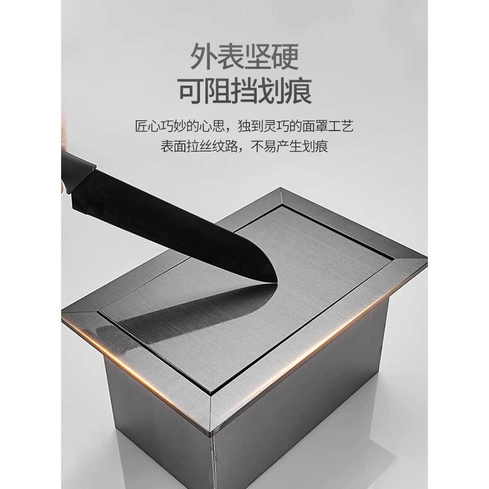 쓰레기 투입구 빌트인 스텐 매립 마개 카페 도어 뚜껑 직사각형/손잡이 없는 원색 통 - 상세 이미지 2