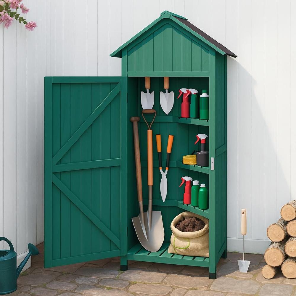 야외 간이창고 정원 농막 원예도구 농기구 보관함 딥그린 조립식