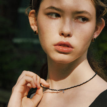 [바이이에르] Pumpkin beads necklace (Black) BH7N4A720WB450 - 상세 이미지 4