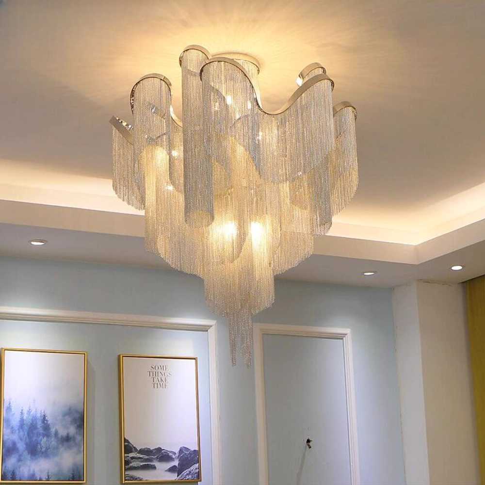 인테리어 조명 샹들리에 북유럽풍 엔틱 포인트 디자인 실버 60CM (12W) - 상세 이미지 2