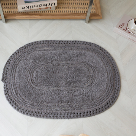 발매트 뜨개 라운드 침대 발 매트 화장실 싱크대 카페트 침실 주방 욕실 빈티지 논슬립 러그