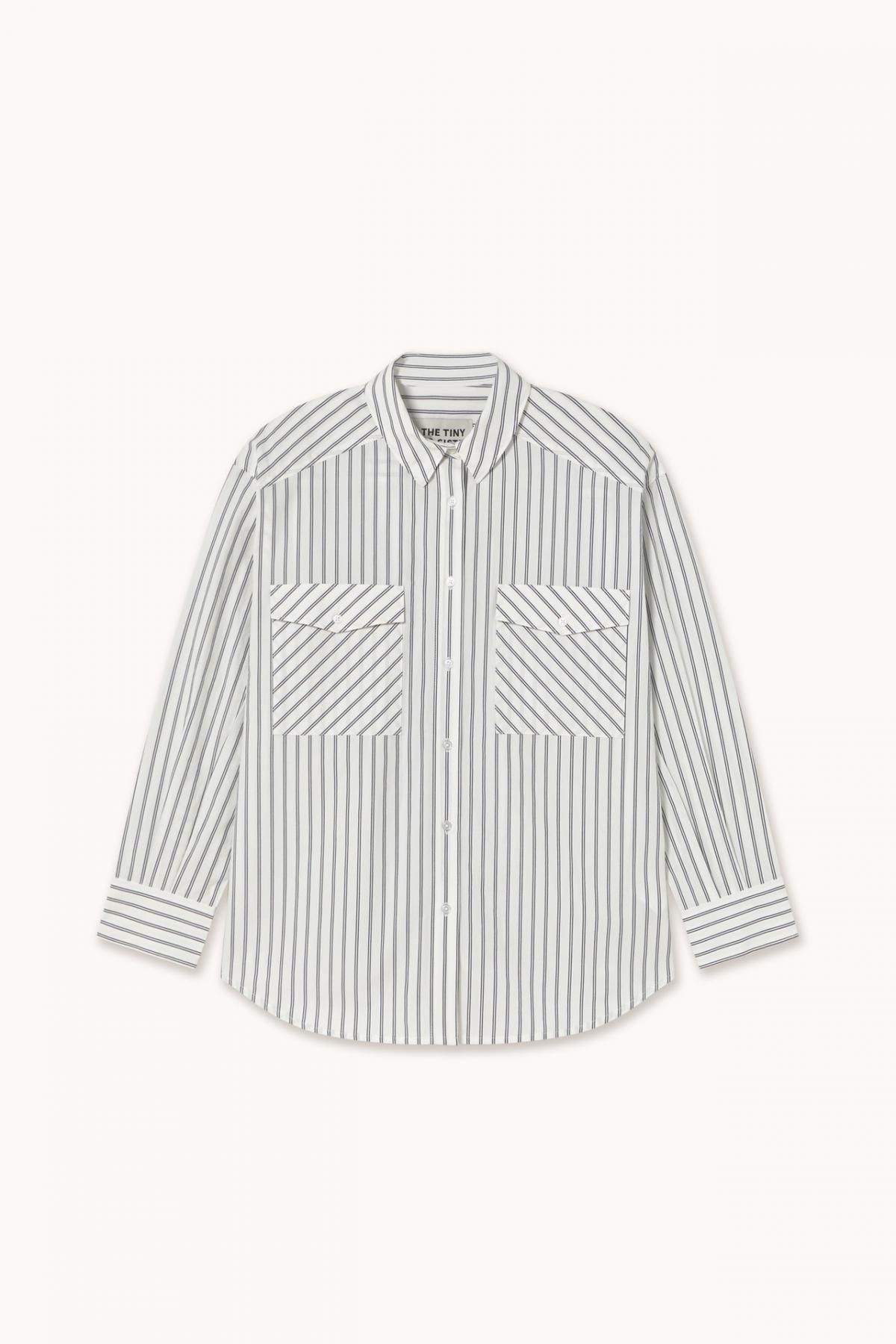 타이니코튼 릴렉스핏 스트라이프 긴팔 셔츠 AW25-624S22 ONE COLOR - 메인 이미지
