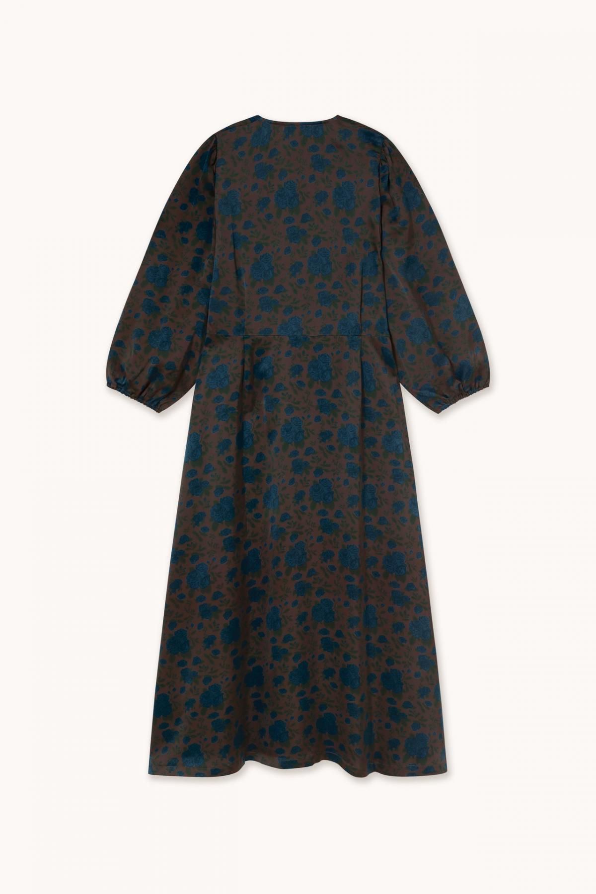 타이니코튼 다크 브라운 플라워패턴 미디 원피스 AW25-613M05 ONE COLOR - 상세 이미지 2