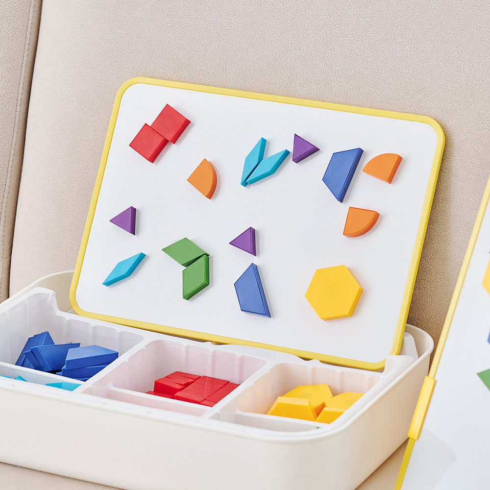 아띠래빗 자석 칠교 놀이 자석블럭 유아 장난감 놀이판 2P 퍼즐 128PCS