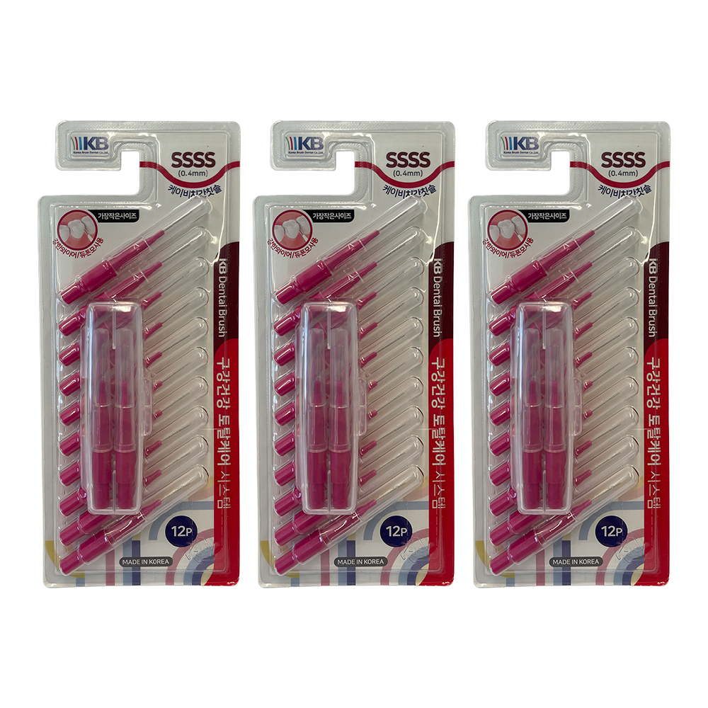 KB 케이비 치간칫솔 I자형 SSSS(0.4mm), 12개입, 3개 - 상품 이미지