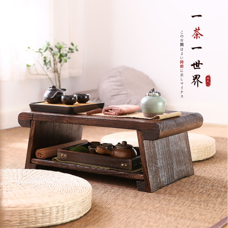 다도 다과상 손님 좌식 교자상 원목 낮은 전통찻상 차탁 찻상 전통 티테이블 갈색 미니 50x30x20 - 상세 이미지 2