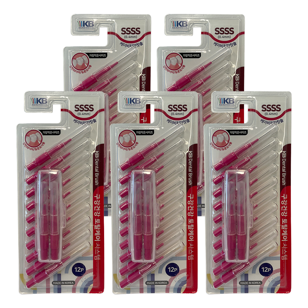 KB 케이비 치간칫솔 I자형 SSSS(0.4mm), 12개입, 5개 - 상품 이미지