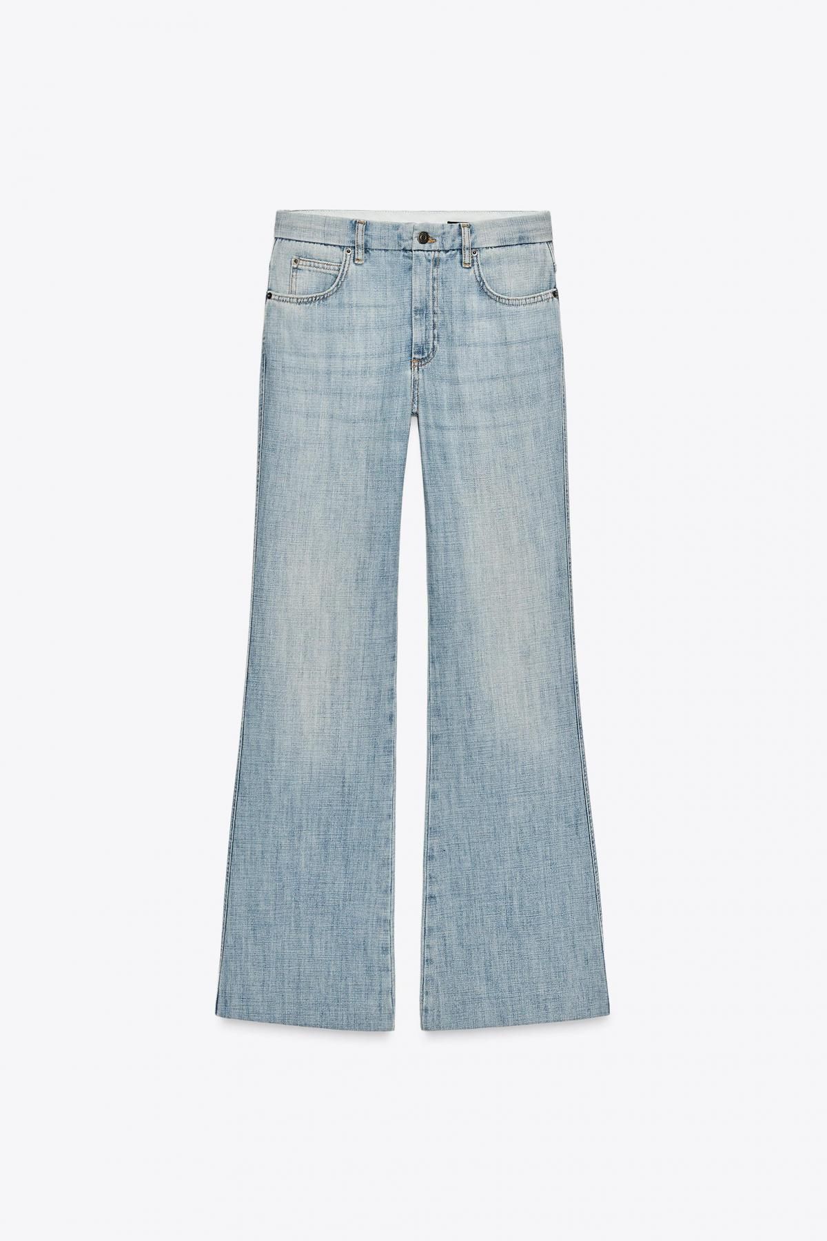 자라 Y2K 데님 로우라이즈 플레어 부츠컷 청바지 9863/060 LIGHT BLUE - 상세 이미지 5