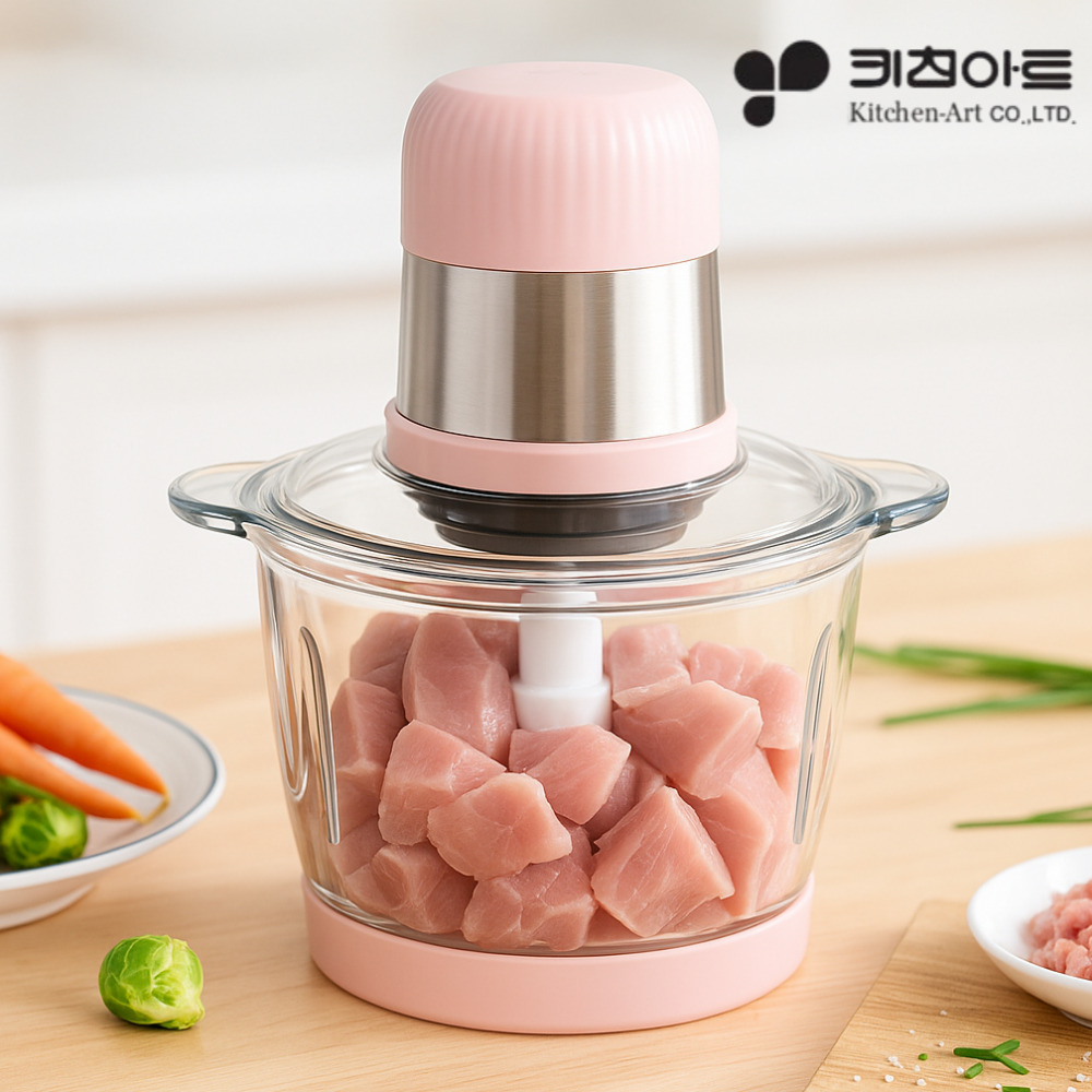 키친아트 멀티 전동다지기 가정용 마늘분쇄기 믹서기 마늘박피기