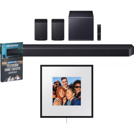Samsung [해외]삼성 Q 시리즈 사운드바 HW-Q990F 11.1.4ch 서브우퍼 + 후면 스피커 (2025) HW-LS60D/ZA 포토 뮤직 프레임 스마트 및 데코 기어 완비 홈 시어터