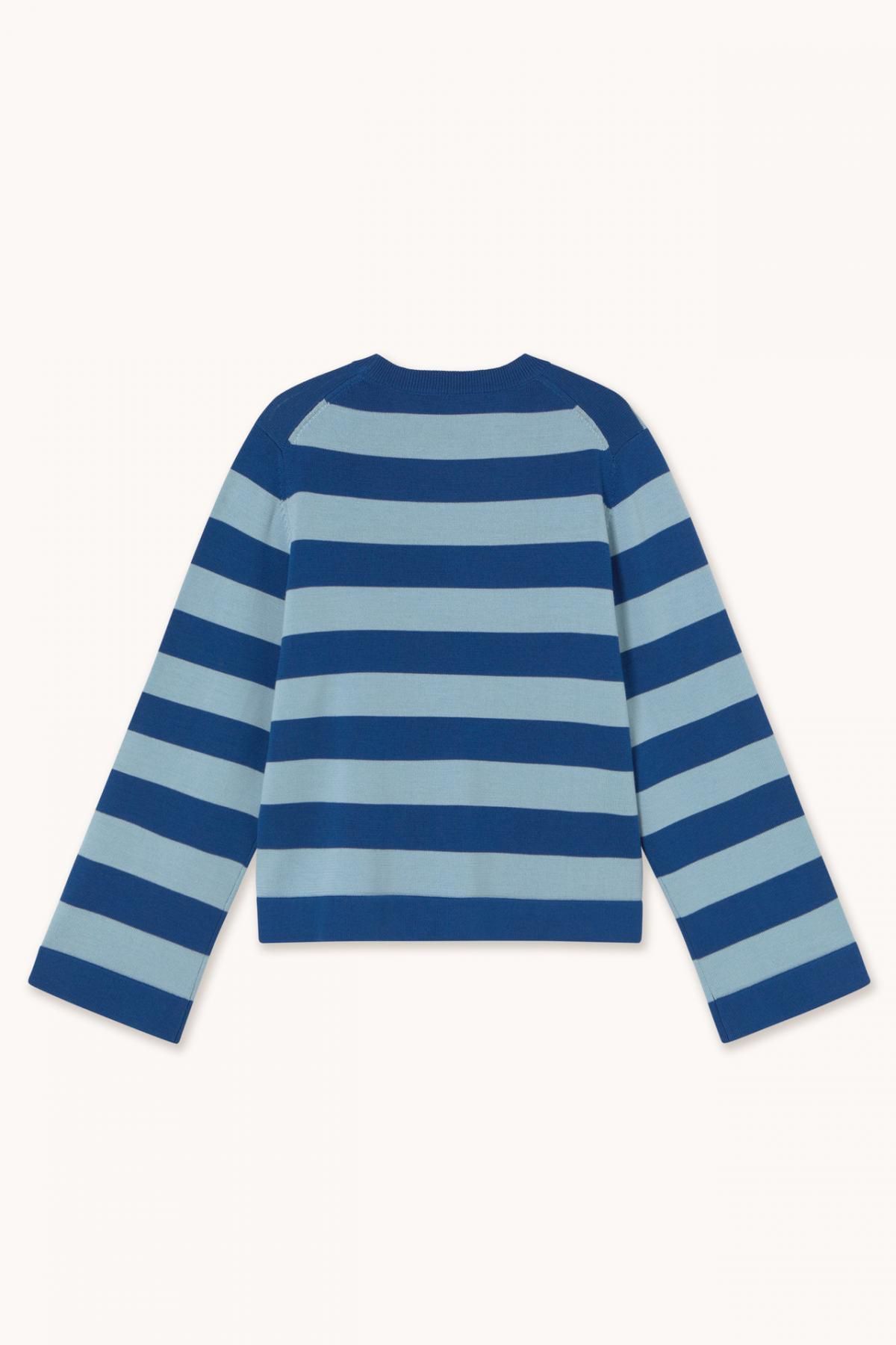 타이니코튼 블루 데님 스트라이프 라운드넥 니트 스웨터 AW25-691S31 ONE COLOR - 상세 이미지 2
