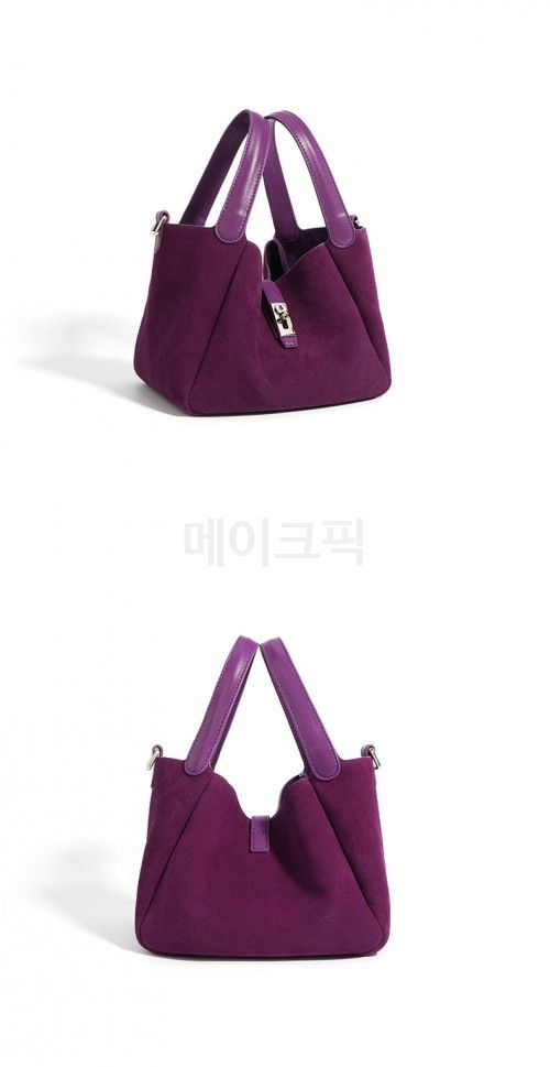 소가죽 스웨이드 벨벳 숄더백 심플한 디자인 데일리 출퇴근용 가볍고 멋스러운 여성 가방 다용도 메신저백 - 상세 이미지 4