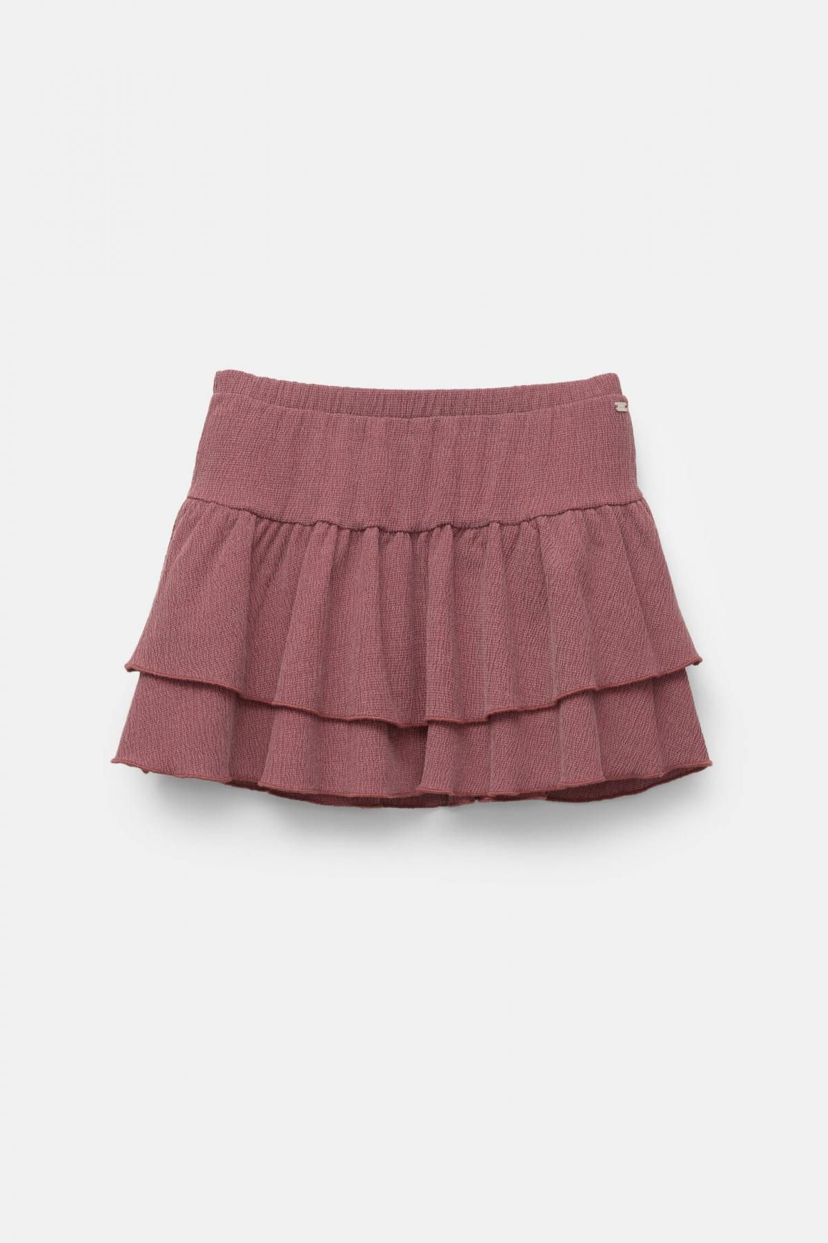풀앤베어 러스틱 웨이스트 밴딩 러플 미니 스커트 7400/332 PALE BURGUNDY - 메인 이미지