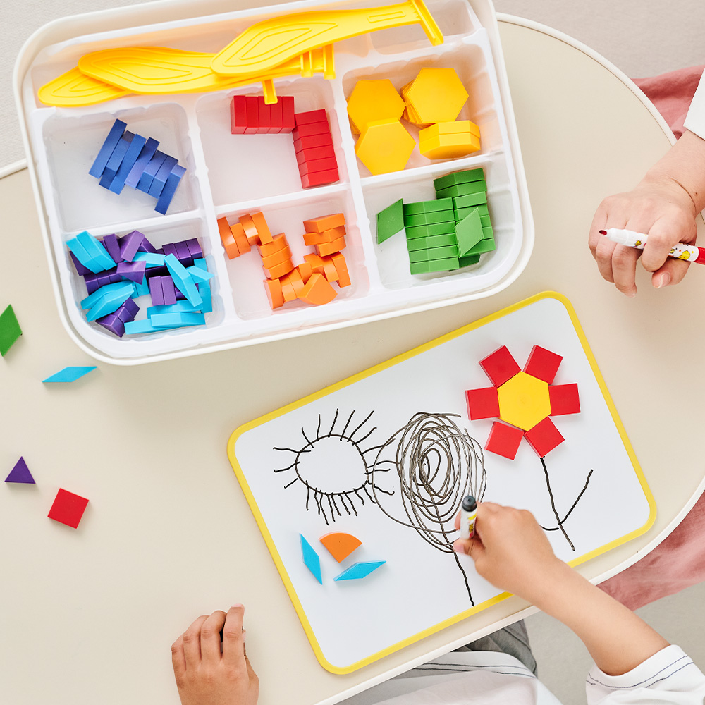 아띠래빗 자석 칠교 놀이 자석블럭 유아 장난감 놀이판 2P 퍼즐 128PCS