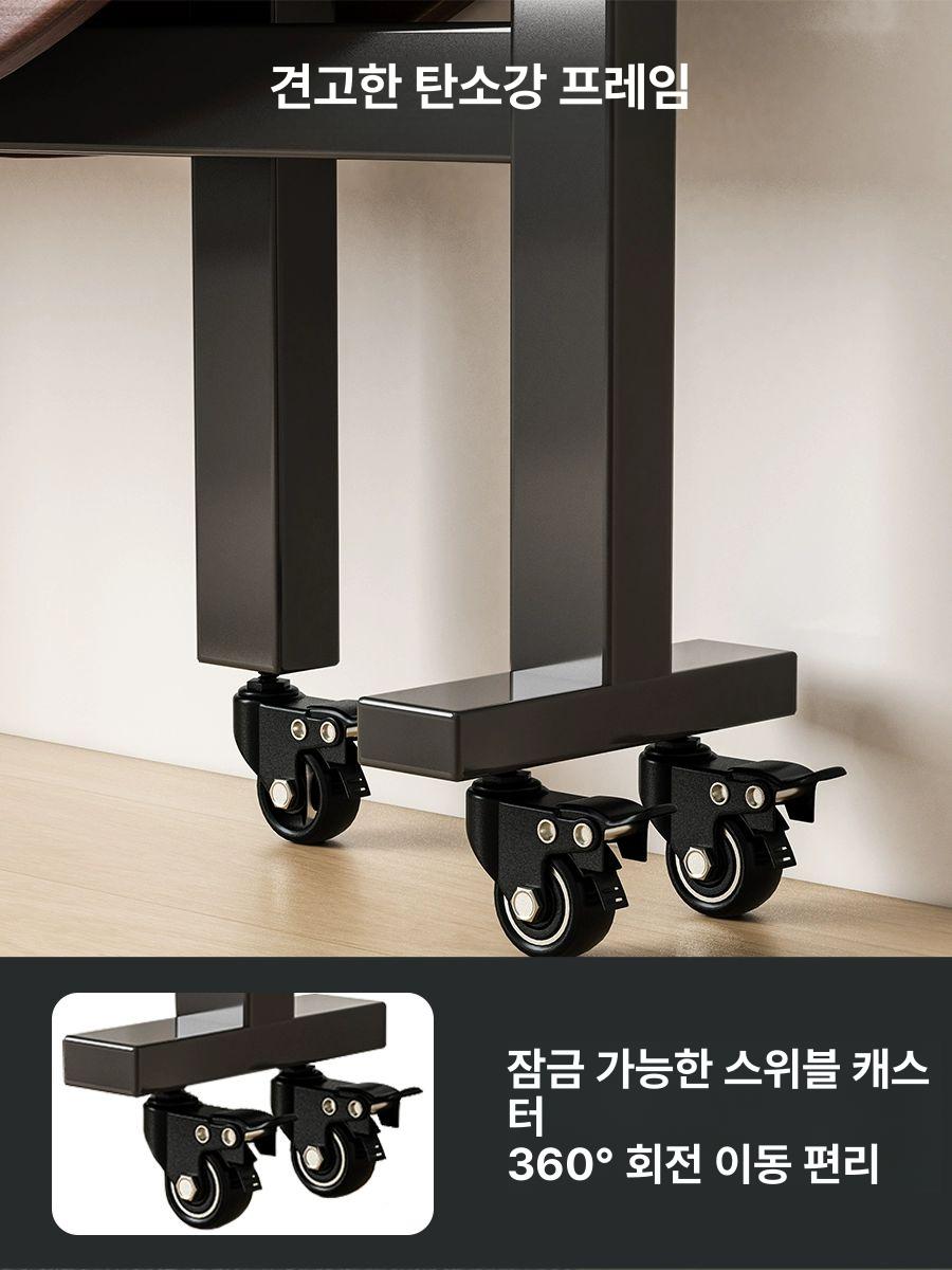 접이식이동식탁자 식탁 대형 주방 대리석 탁자 테이블 1.8m 블랙월넛 12-14인용 조립형 - 상세 이미지 5