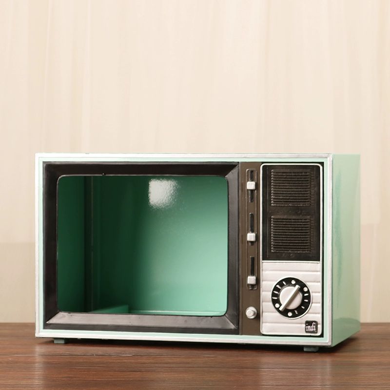 레트로 tv 어항 인테리어 대형 블랙 옛날 키우기 베타 장식 모델 구식 수조 소품 구피 - 상세 이미지 3