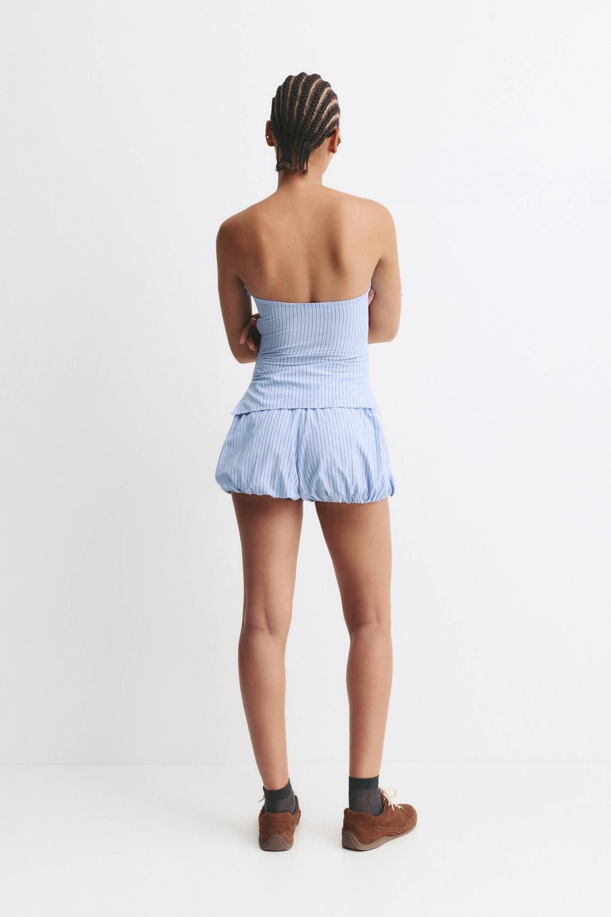 풀앤베어 스트라이프 오프숄더 탑 7472/318 BLUE - 상세 이미지 4
