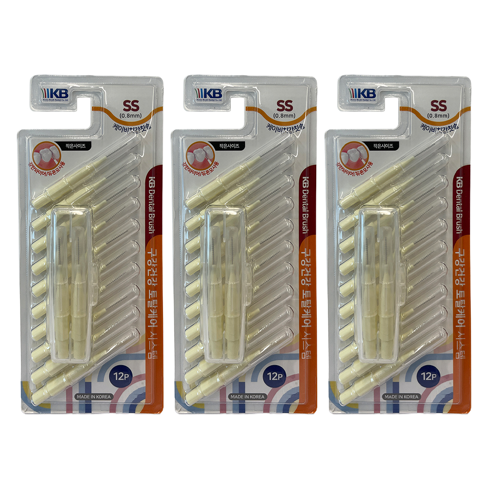 KB 케이비 치간칫솔 I자형 SS(0.8mm), 12개입, 3개 - 상품 이미지