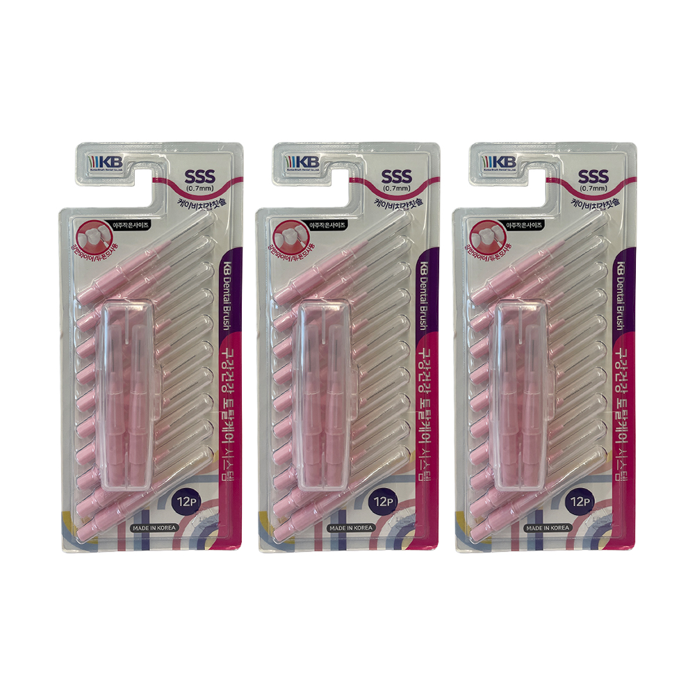 KB 케이비 치간칫솔 I자형 SSS(0.7mm), 12개입, 3개 - 상품 이미지
