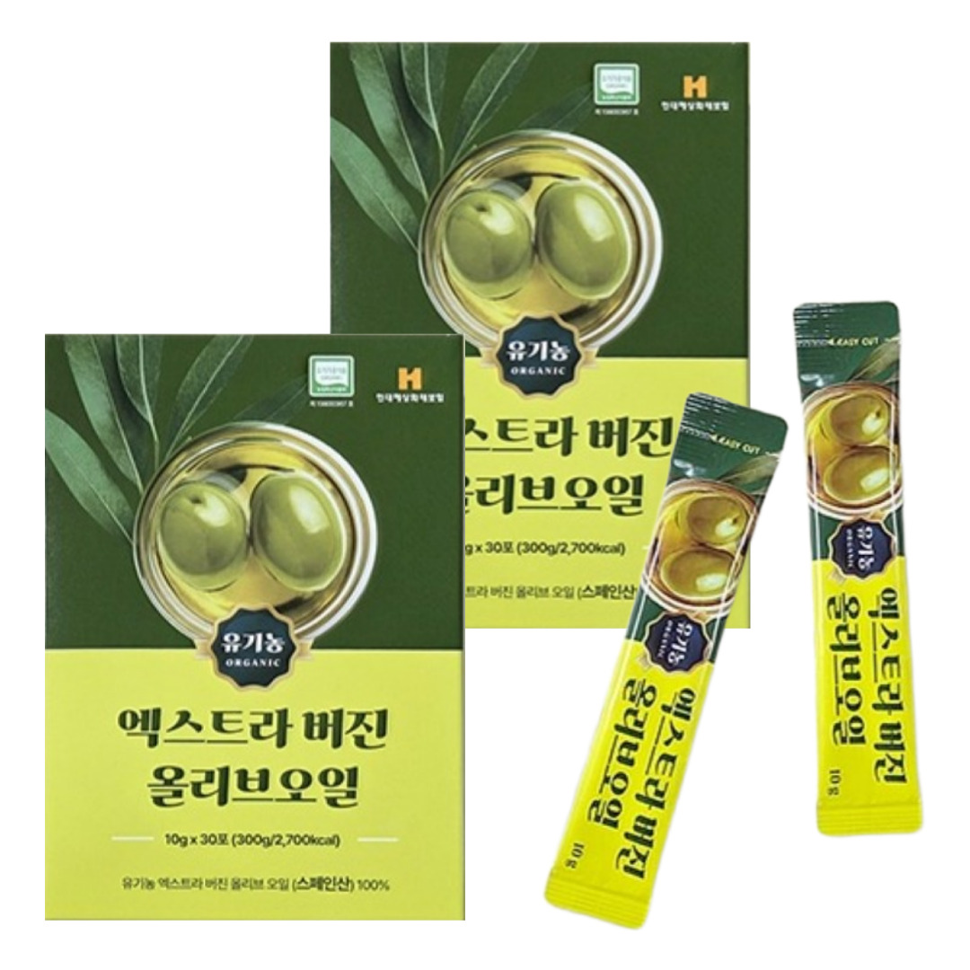 웰러스 유기농 엑스트라 버진 올리브오일 10g x 30포 1박스 - 상품 이미지