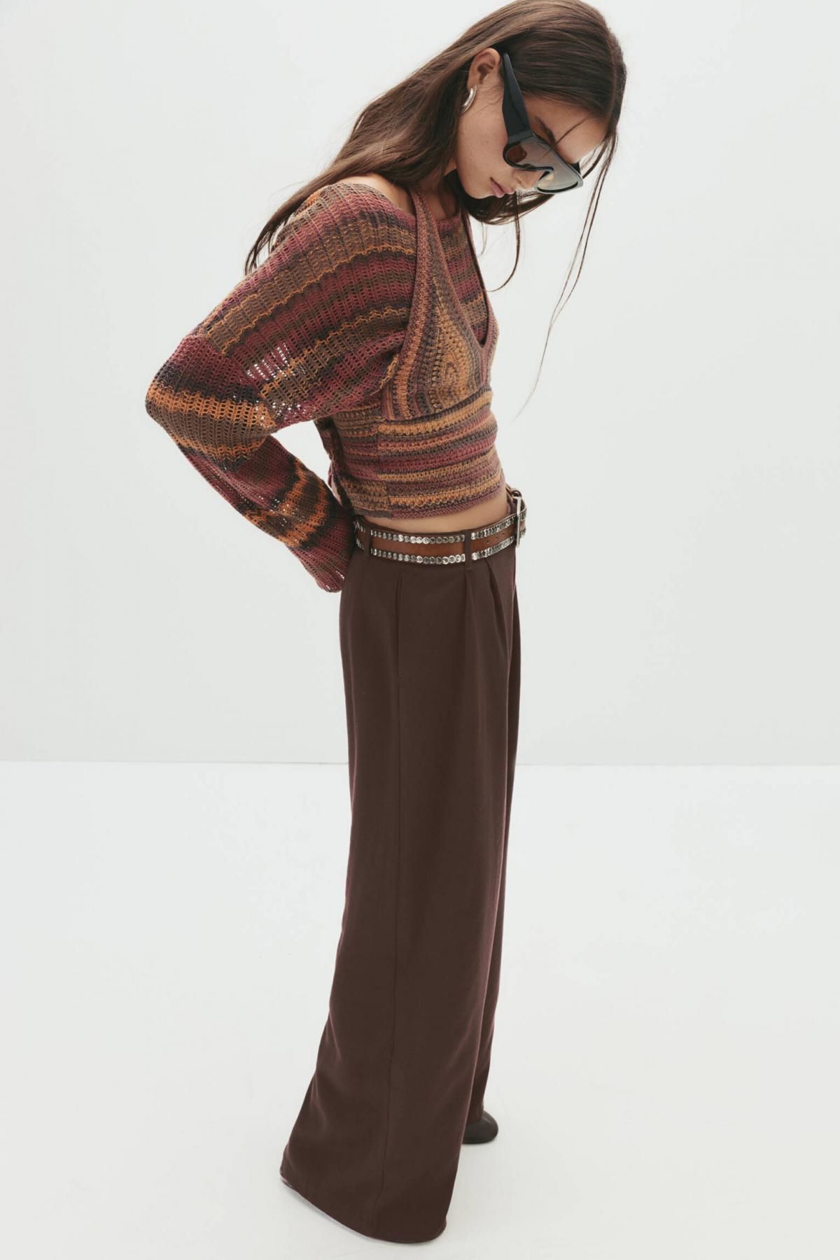 풀앤베어 와이드 다트 디테일 스마트 팬츠 7674/307 BROWN - 상세 이미지 2